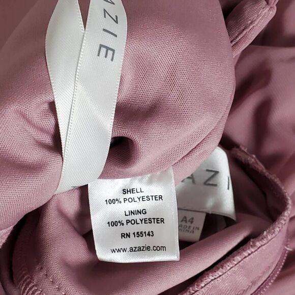 Azazie Women’s A4 Mauve Cold Shoulder Chiffon Gown Off Shoulder Spaghetti Strap - Picture 9 of 10